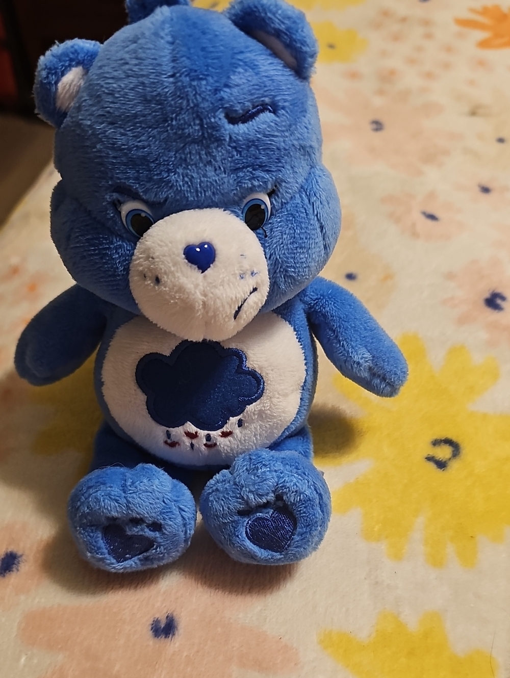 Care Bears Blue Cloud Plush Bear - Soft Blue Stuffed Toy